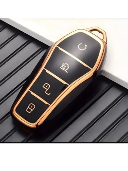 AutoHan Keys BYD Atto 3 Seal U için Anahtar Kılıfı, Premium Siyah-Altın Kaplama, Koruyucu Kılıf ürün görseli 1