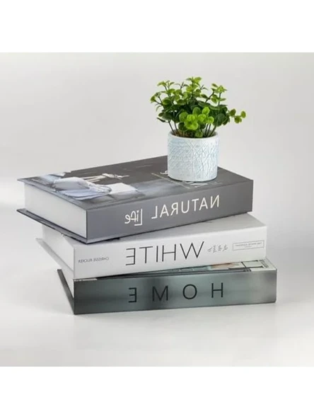 3'lü Dekoratif Kutu Seti, Kitap Görünümlü, Modern Ev Dekorasyonu ürün görseli 1