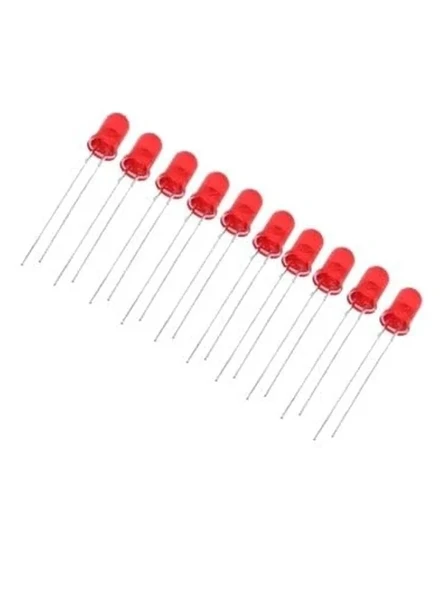 10 Adet 5 mm Kırmızı Led Paketi, Aydınlatma Projeleri için Uygun ürün görseli 1