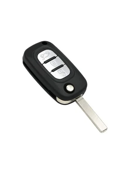 AutoHan Keys Renault Fluence Megane3 Anahtar Kabı, 3 Butonlu, Siyah ürün görseli 1