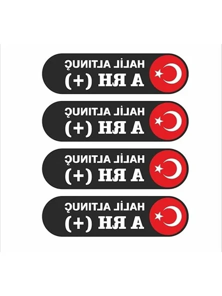 Kan Grubu Folyo Sticker, 10 Adet, Kask ve Motor İçin ürün görseli 1