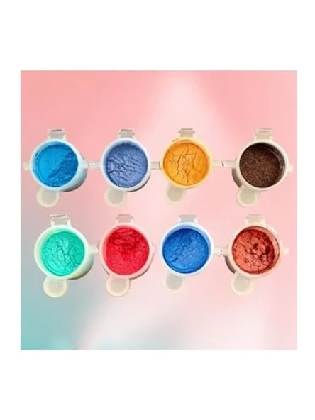 8'li Reçine Toz Pigment Boya Seti, Mum ve Beton Boyası ürün görseli 1