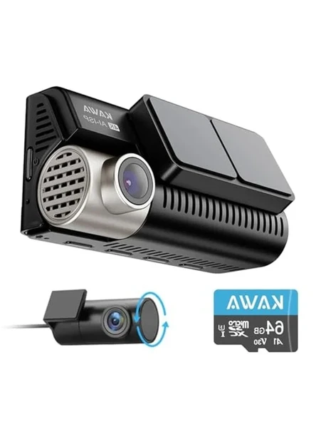 2 kameralı 4K araç kamerası, yapay zeka destekli Wi-Fi ve GPS ürün görseli 1