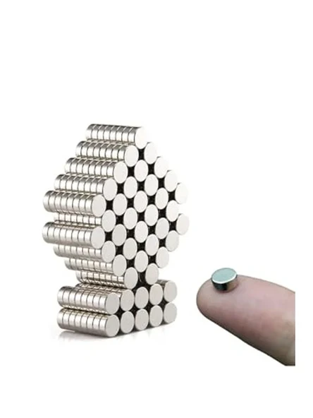 50 Adet Yuvarlak Neodyum Mıknatıs, 6x3 mm Boyut, Güçlü Çekim ürün görseli 1