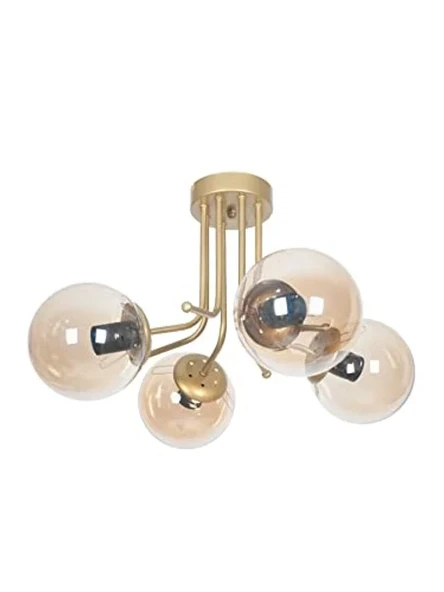 Lüks Gold Renkli Modern Plafonyer - 4'lü Avize Seti ürün görseli 1