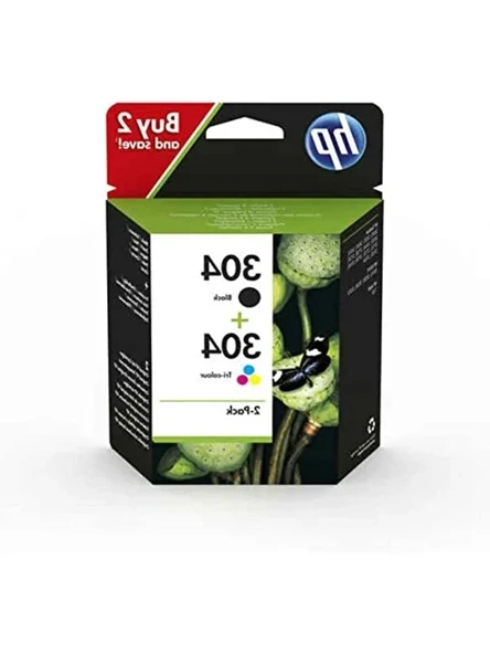 HP 304 (3JB05AE) Multipack Orijinal Yazıcı Kartuşları 1x Siyah, 1x Renk HP DeskJet 26xx, 37xx, ENVY 50xx, 2 Sayı (1'li Paket), 120 sayfa (siyah) ürün görseli 1