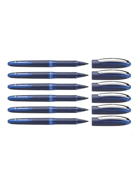 Roller İmza Kalemi - 0.6 mm, Mavi, 6 Adet ürün görseli 1