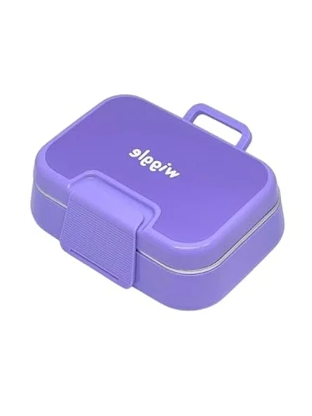 Tek Katlı Mor Paslanmaz Çelik 1030ml Lunchbox, 2 Bölmeli Sefer Tası ürün görseli 1