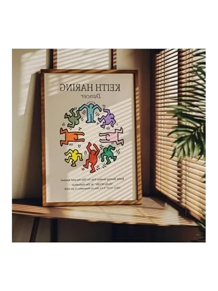 Keith Haring Temalı Modern Dekoratif Poster, 50 x 70 cm Ölçü ürün görseli 1