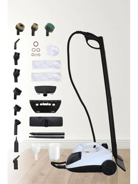 Buharlı Temizlik Makinesi, Çok Fonksiyonlu, 2000W, 220-240V, Beyaz Renk ürün görseli 1