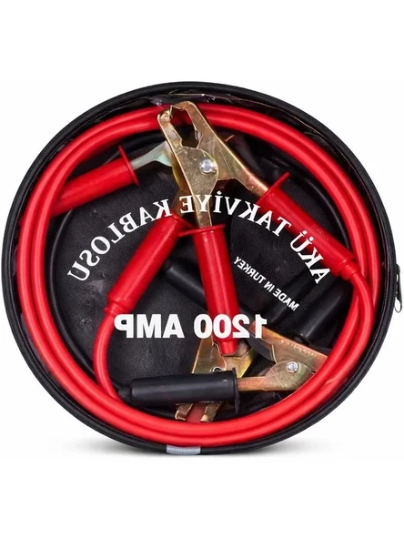 1200 Amper Akü Takviye Kablosu, 2.3 Metre Uzunluk, Güçlü Timsah Kıskaçlı ürün görseli 1