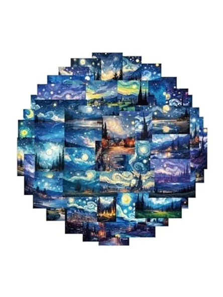 50'Li Van Gogh Stickers, Sticker Seti Laptop Notebook Tablet Sticker Seti, 876486841564 ürün görseli 1