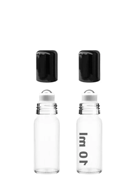 10 ml Sızdırmaz Siyah Kapaklı Cam Roll On Şişe 2 Adet ürün görseli 1