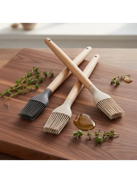 Bambu Saplı Silikon Fırça, Uzun 27 cm, 3 Renk Seçenekli ürün görseli 1