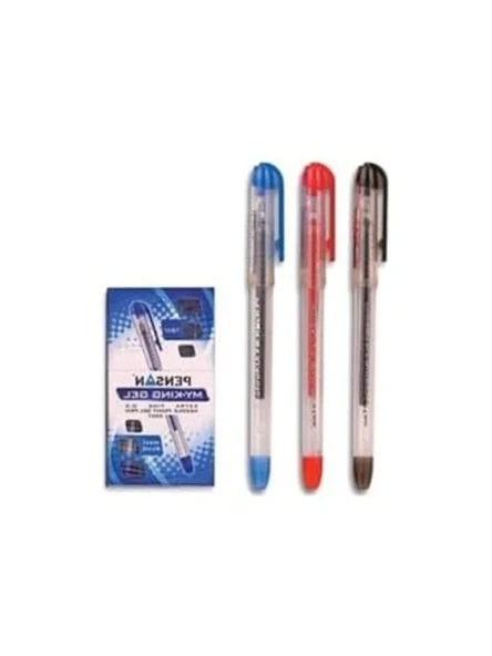 0.5 mm Jel Kalem Seti 3'lü, Siyah-Mavi-Kırmızı Renk Seçenekleriyle ürün görseli 1