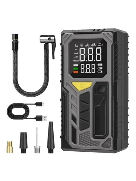 4000mAh Hava Kompresörü, Araç ve Bisiklet Lastik Şişirme ürün görseli 1
