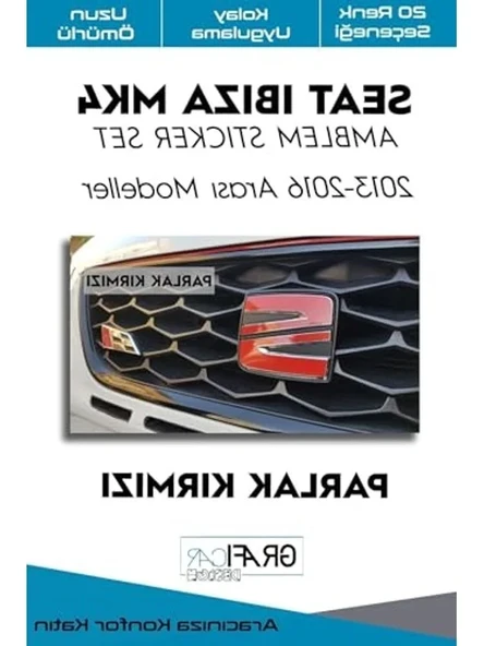 Parlak Siyah Amblem Kaplama Sticker Seti, Seat Ibiza Mk4 İçin ürün görseli 1