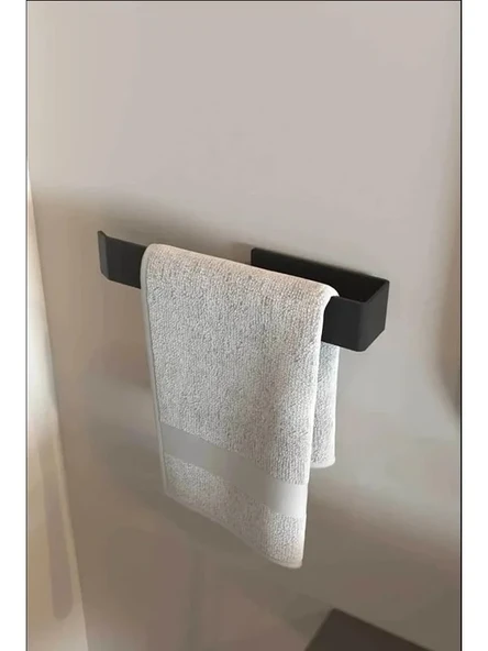 Siyah Paslanmaz Çelik Havluluk, Şık Banyo Aksesuarı ürün görseli 1