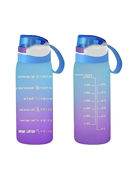 Mavi Motivasyon Su Matarası - 500 ml Kapasiteli Su Şişesi ürün görseli 1