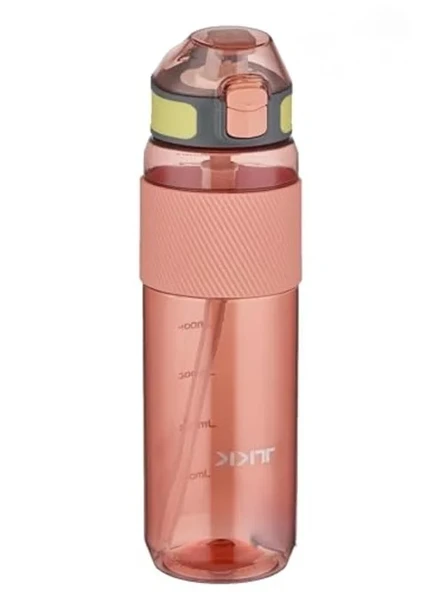 800 ml Taşıma Kulplu Su Matarası, Pembe Renk ve Ölçü Skalası ürün görseli 1