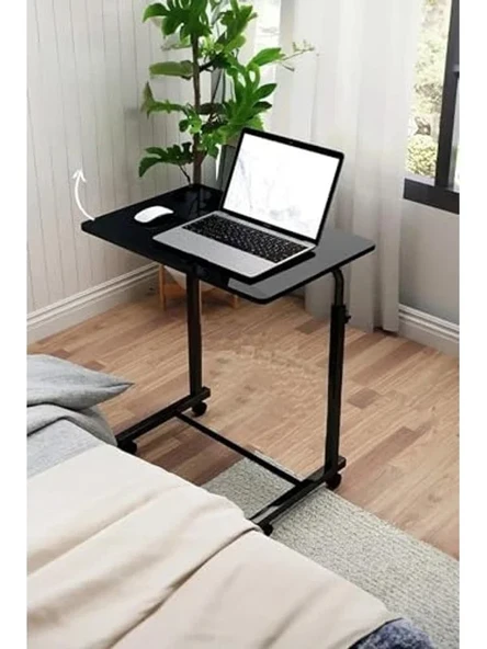 Eğim Yüksekliği Ayarlanabilir Tekerlekli Laptop Masası ürün görseli 1