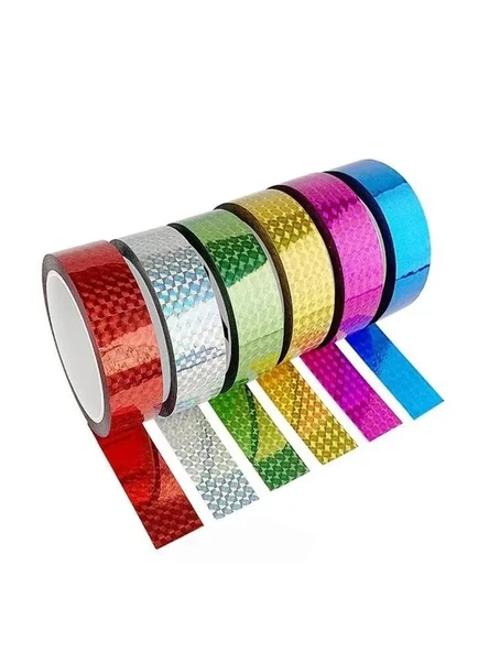 Hologram Bant Seti, 6 Renk 18mm x 3 Metre, Fosforlu Desen ürün görseli 1