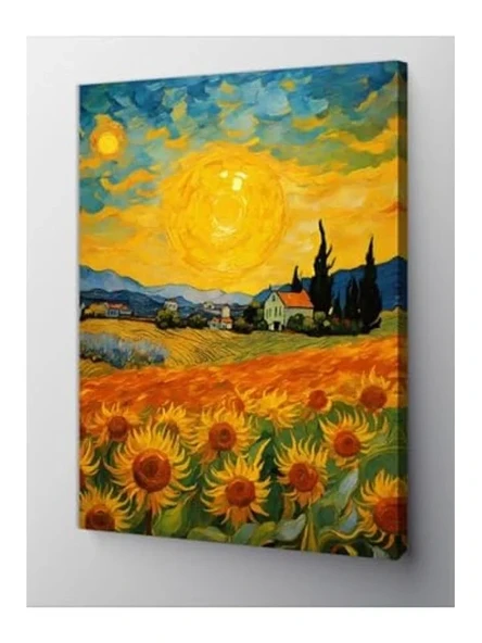 50x70 cm Boyutunda Van Gogh Tarzı Ayçiçekleri Kanvas Tablo ürün görseli 1