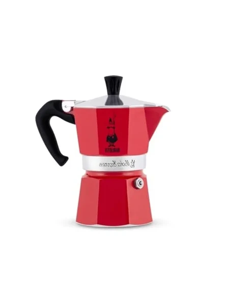 6 Kişilik Espresso Kahve Pişiricisi, Kırmızı Renkli Tasarım ürün görseli 1