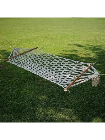 Pikas Tek Kişilik Pamuk Hamak | Çift Sarım & Çift Örgü, 200×100 cm, 150 Kapasiteli ürün görseli 1