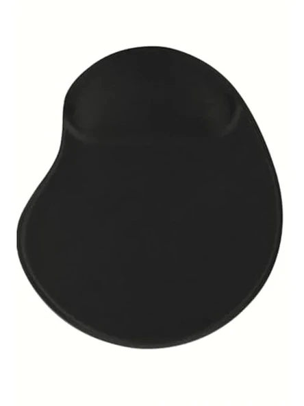 Kaymaz Tabanlı Bilgisayar Mouse Pad, Siyah Düz, Bilek Destekli ürün görseli 1