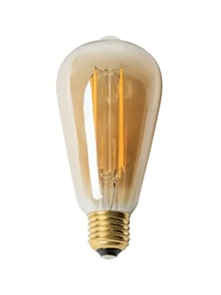 8W Rustik LED Ampul, ST64 E27, Amber Renk, Enerji Sınıfı A ürün görseli 1