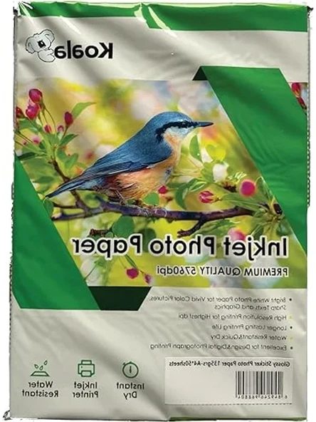 A4 Fotoğraf Kağıdı, Yapışkanlı Parlak, 135 gr, 50 Adet ürün görseli 1