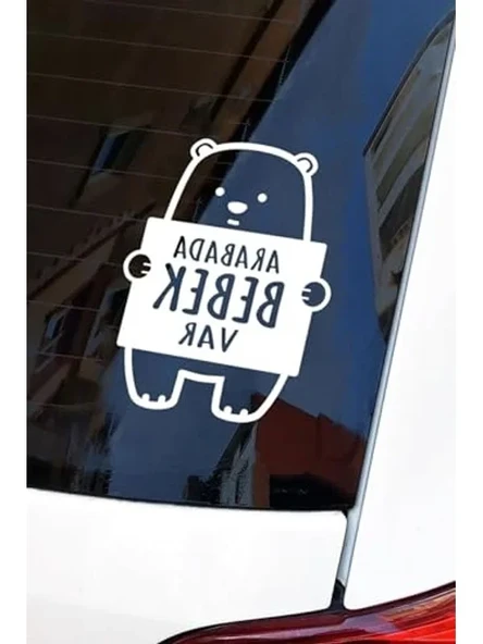 Araba ve Laptop için 16x12 cm Ayıcık Temalı Sticker ürün görseli 1
