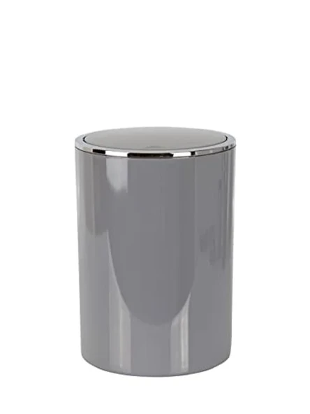 6 Litre Kapasiteli Gri Çöp Kovası, Modern Tasarım ile Banyo Kullanımı İçin ürün görseli 1