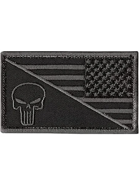 ABD Bayrağı Temalı Punisher Skull Patch, Askeri Stil Aksesuar ürün görseli 1