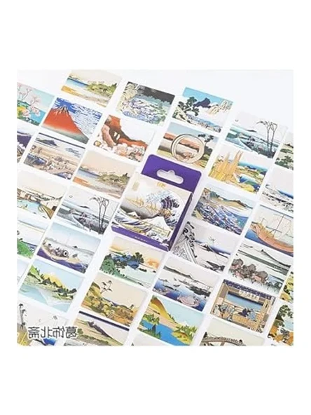 Katsushika Hokusai Temalı 45 Adet Sticker Seti, Bullet Journal İçin ürün görseli 1