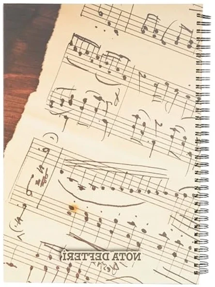 Sert Kapaklı Spiralli Müzik Defteri, A4 Boyutunda 80 Yapraklı ürün görseli 1