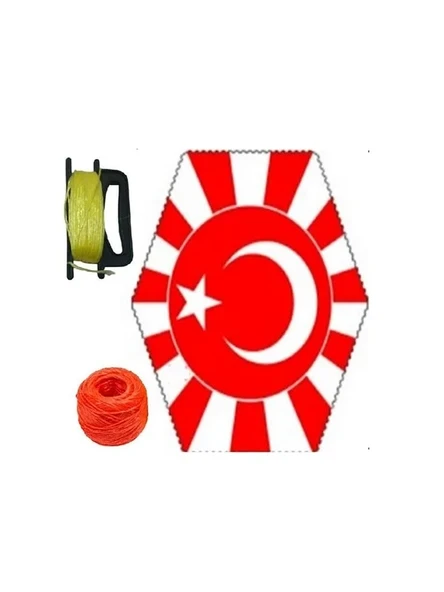 Uçurtma Çıtalı Bayrak Modeli Yedek İpli 1 Adet Çıtalı Uçurtma 1 Adet ürün görseli 1