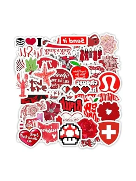 Kırmızı Renkli Tutku Sticker Seti ile Yaratıcılığınızı Öne Çıkarın ürün görseli 1