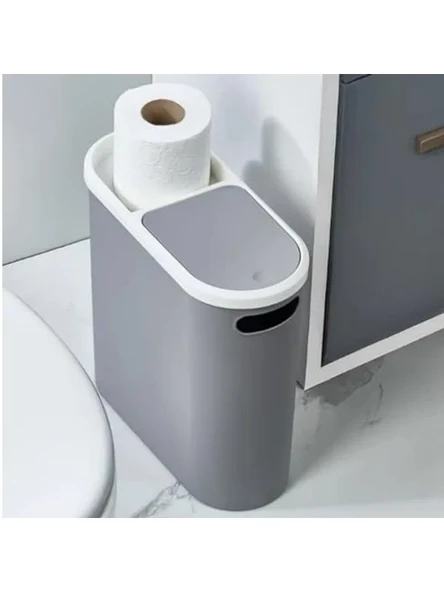 Dar Alanlara Uygun 10 Lt Plastik Çöp Kovası, Tuvalet Kağıdı Tutucu ürün görseli 1