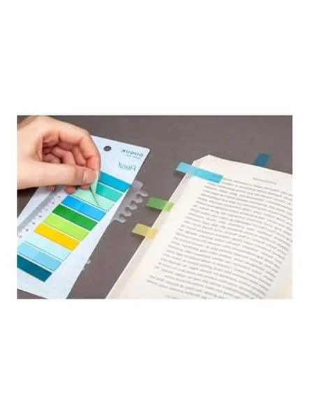 Şeffaf Pet Index, 10 Renkli Cetvelli, Sticky Note - Resim 3
