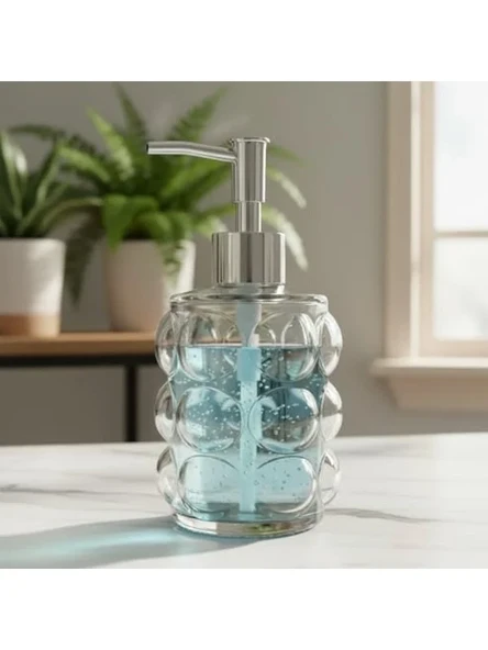 Şık Cam Sıvı Sabunluk, 450 ml Kapasite, Banyo ve Mutfak için ürün görseli 1