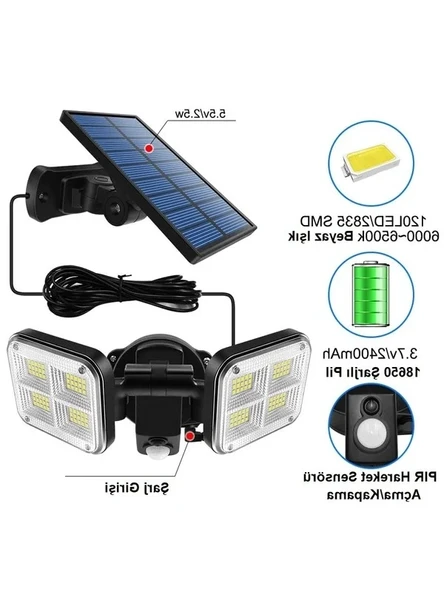 Güneş Enerjili 120 LED Aydınlatma, 20W Güç ile ürün görseli 1