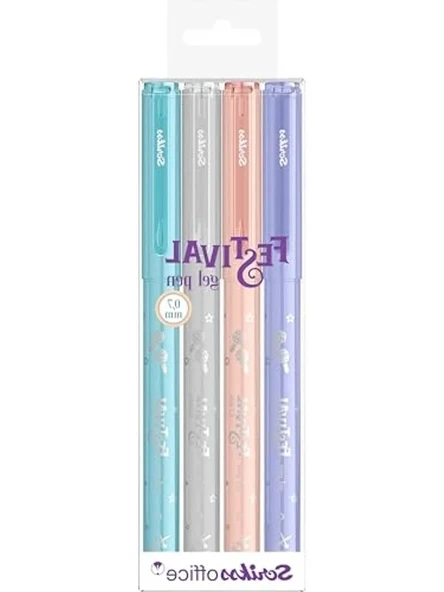 Pastel Renklerde 4'lü Jel Kalem Seti, 0.7 mm Uç Kalınlığı ürün görseli 1