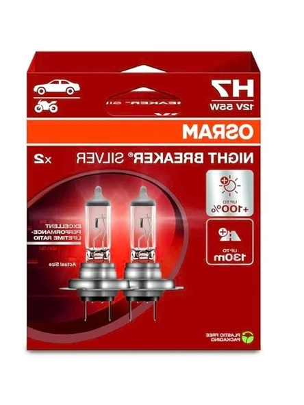 12V 55W H7 Far Ampul, %100 Daha Fazla Aydınlatma ve 130m Mesafe ürün görseli 1