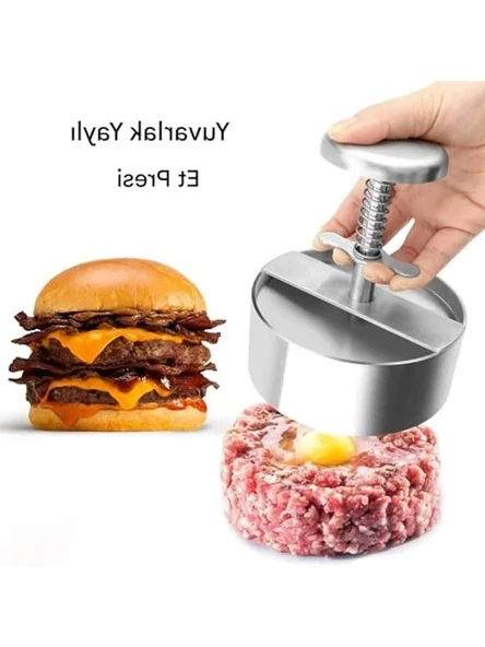 Paslanmaz Çelik Hamburger Presi, Et Şekillendirme Aracı - Resim 3