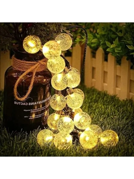 Güneş Enerjili LED Ampul Şeklinde Bahçe Aydınlatma - 8 Metre, 47 LED ve 8 Mod ürün görseli 1