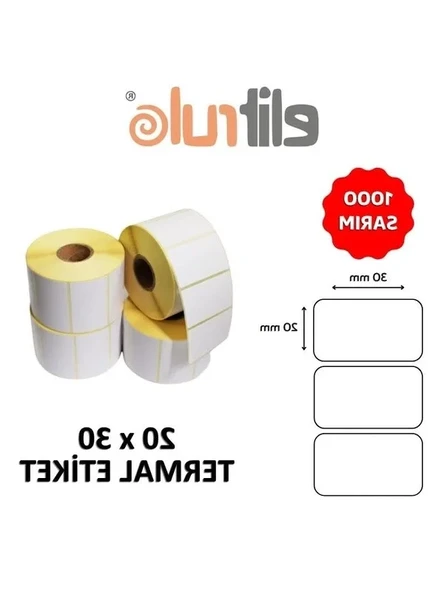 20x30 cm Termal Barkod Etiketi, 1000 Adet, Kolay Kullanım ürün görseli 1
