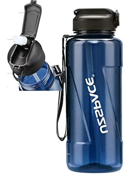 1500ml Mega Boy Tritan Su Matarası - Pipetli Tasarım, Lacivert Renk ürün görseli 1