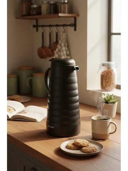 Çelik Termos, 2 Litre Kapasite, Siyah Renk - Resim 3